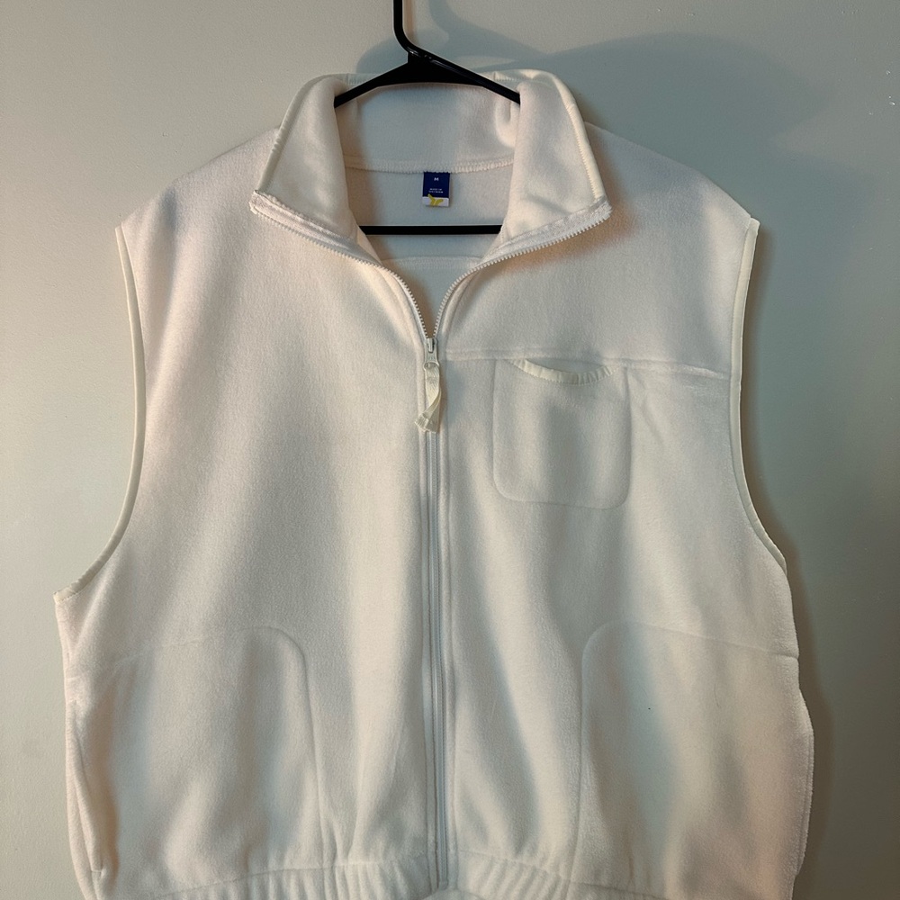 Off-White Zip-Up Fleece Vest